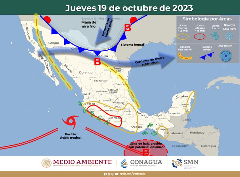 $!Se forma en el Pacífico posible nuevo ciclón tropical: SMN