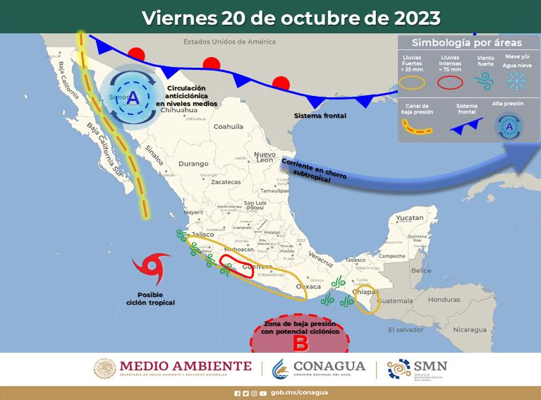 $!Se forma en el Pacífico posible nuevo ciclón tropical: SMN