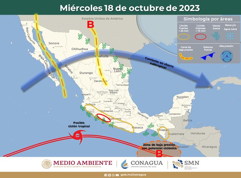 $!Se forma en el Pacífico posible nuevo ciclón tropical: SMN