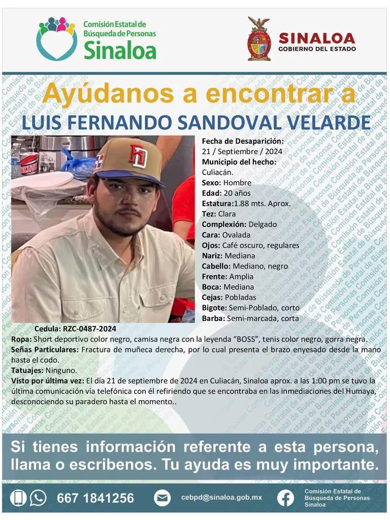 $!Buscan en Culiacán a Luis Fernando, hijo de ex Alcalde de San Ignacio