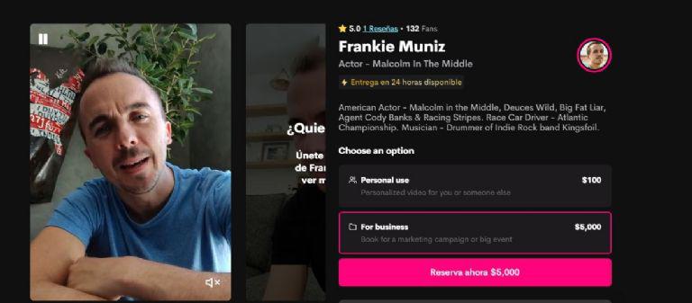 $!Frankie Muniz ofrece saludos a sus fans por un pago