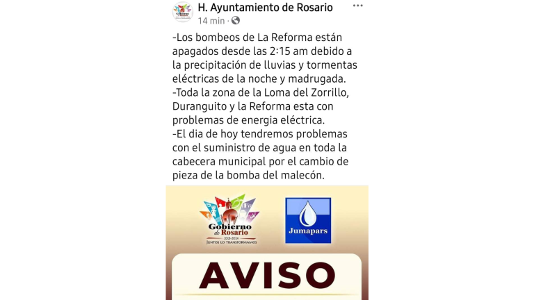 Comunicado del Ayuntamiento de Rosario.