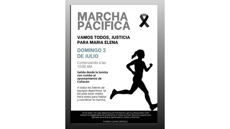 Convocan a marcha en Culiacán para exigir justicia por María Elena