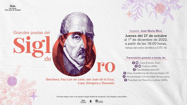 Ofrecen banquete de poesía en el ciclo ‘Grandes poetas del Siglo de Oro’