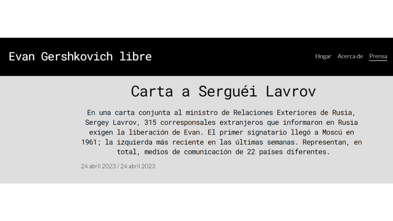 Carta conjunta al ministro de Relaciones Exteriores de Rusia, Sergey Lavrov.