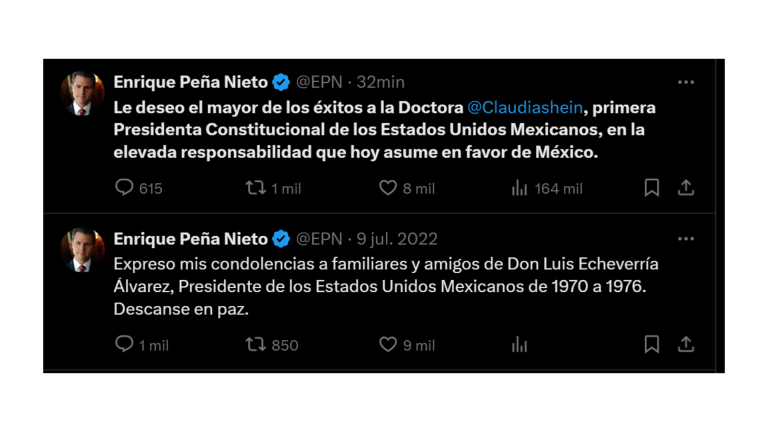 Mensaje del ex Presidente Enrique Peña Nieto.