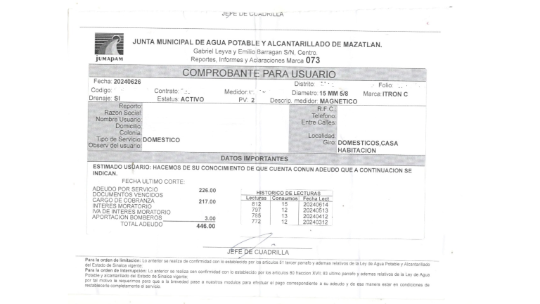 El 26 de junio le notificaron al usuario que ya con la multa tenía que pagar en total 446 pesos.