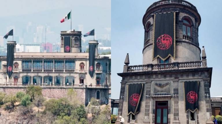 El Castillo de Chapultepec es ‘invadido’ con las banderas de la casa Targaryen, de ‘House of the Dragon’ .