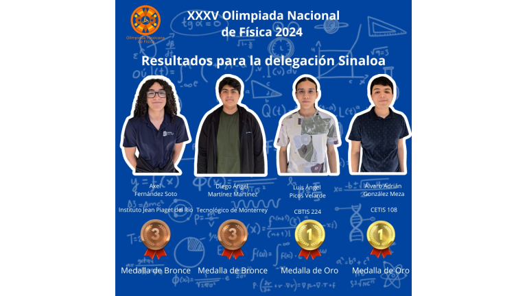 Jóvenes de Sinaloa ganan primer lugar en Olimpiada Nacional de Física, edición 2024