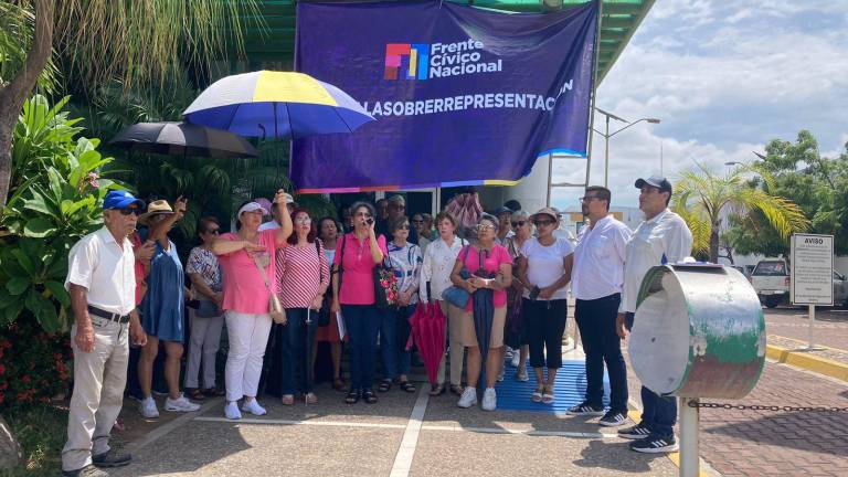 Se manifiesta Frente Cívico Nacional en contra de la sobrerrepresentación de Morena en el Congreso