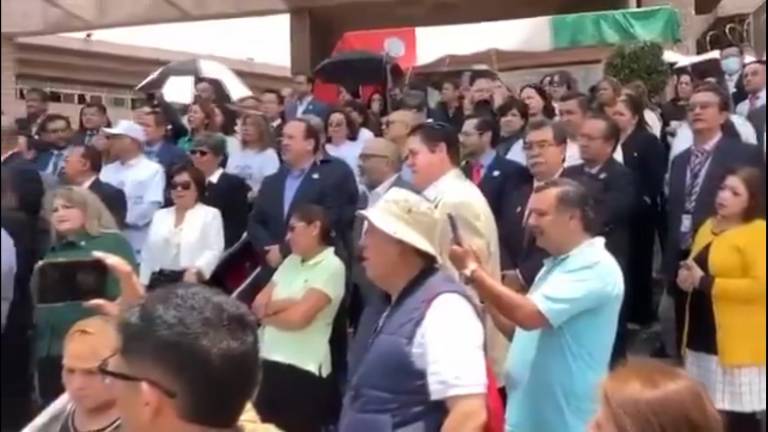 Jueces y Magistrados se han manifestación en su sede en Ciudad de México por la reforma al Poder Judicial.