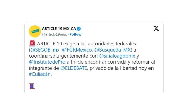 La madrugada de este sábado un trabajador del periódico El Debate fue privado de su libertad por civiles a bordo de un vehículo.