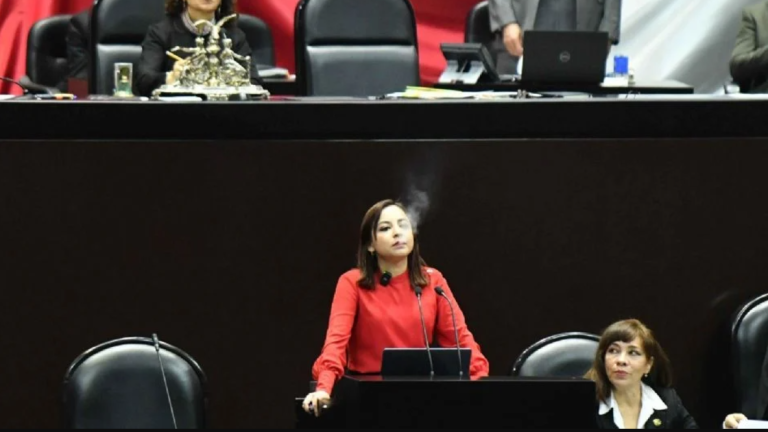 La diputada Irais Virginia Reyes de la Torre sacó un vapeador e hizo uso de él en la tribuna del Salón de Plenos de San Lázaro.