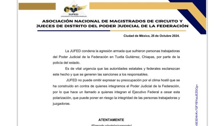 Atacan a juezas y trabajadoras del Poder Judicial en Chiapas.