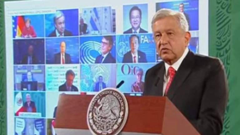 El Presidente Andrés Manuel López Obrador, durante su participación en la Cumbre Mundial de Salud del G20.