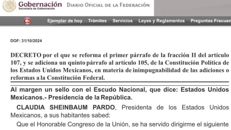 La medida de la “supremacía constitucional” entra en vigor este 1 de noviembre.