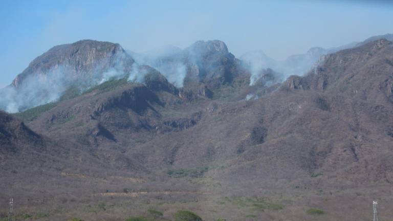 La complejidad de la zona donde se registra el incendio forestal en Elota ha dificultado las labores de contención.