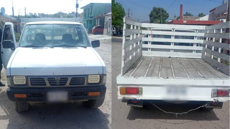 La camioneta estaba abandonada en una calle de la Colonia Lázaro Cárdenas.