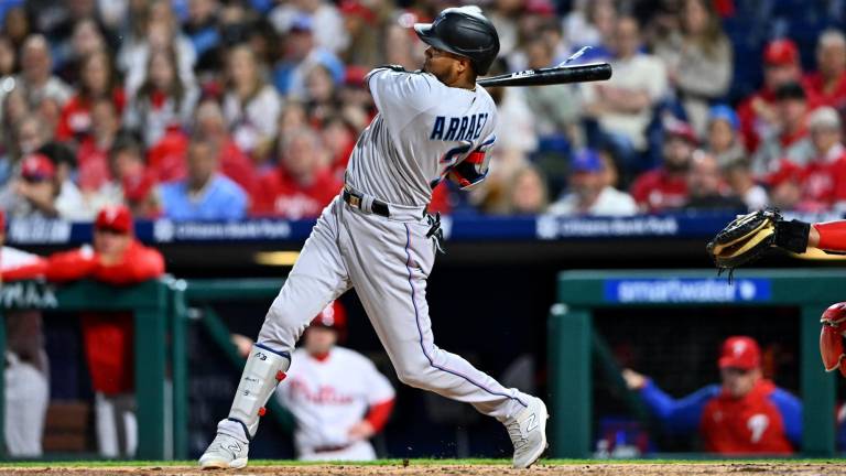 Luis Arráez ha tenido un sólido rendimiento en su primera temporada con los Marlins de Miami.