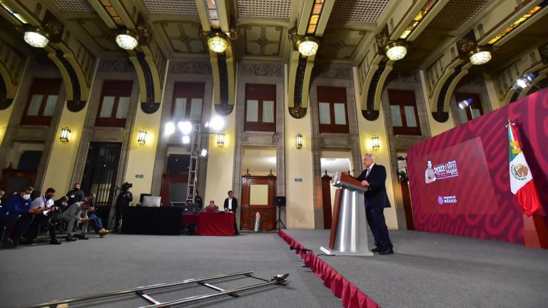 El Presidente Andrés Manuel López Obrador durante la conferencia de este viernes.