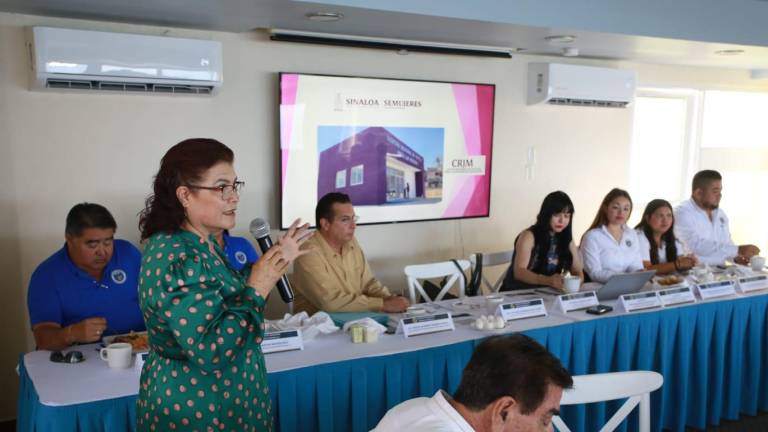 Elsa Bojórquez, directora del Centro Regional de Justicia para las Mujeres, durante la ponencia ante integrantes del Colegio de Abogados Genaro Estrada.