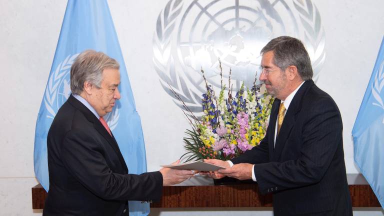 Juan Ramón de la Fuente y Antonio Guterres.