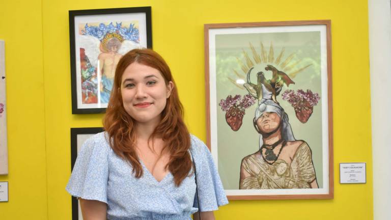 Sara González Cisneros ganó el primer lugar del concurso de Artes Visuales ‘San Miguel Arcángel’ 2024.