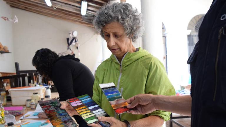 Lucila Santiago durante el taller.