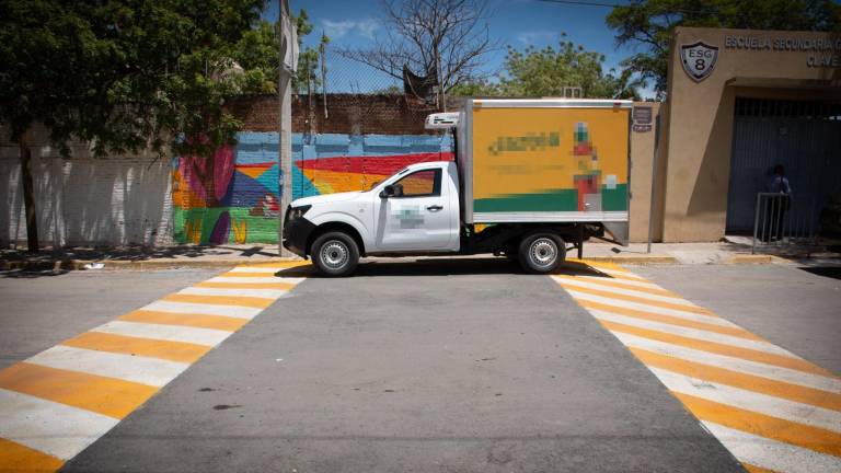 Se pintaron dos reductores de velocidad y un cruce peatonal en la avenida José C. Valadez de la Colonia Emiliano Zapata.