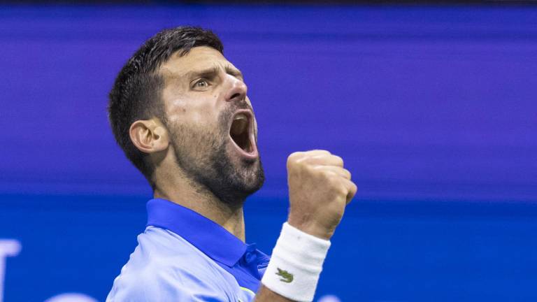 Novak Djokovic durante su partido de tercera ronda en el US Open 2023 ante Laslo Djere