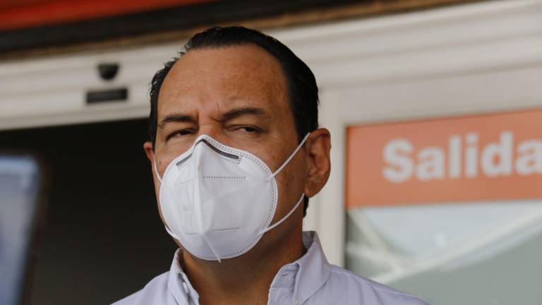 Francisco Vega Meza, director de Protección Civil estatal, durante el simulacro.