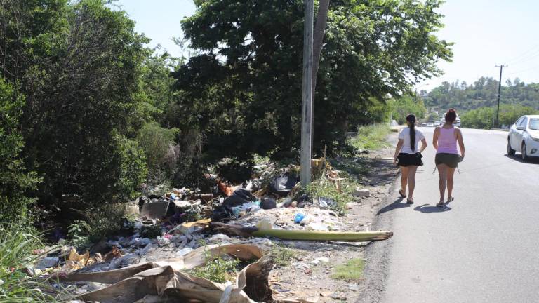 Sobre la avenida Río Piaxtla, en el Estero del Infiernillo, la basura se sigue acumulando.