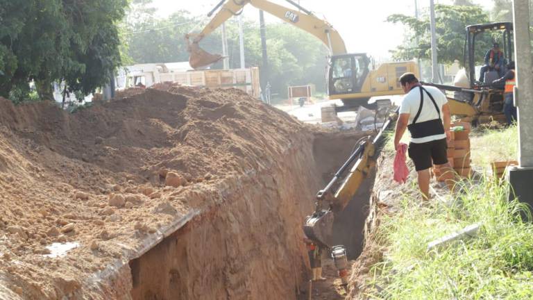 Colector Cerritos que construye el Gobierno de Mazatlán al norte de la ciudad.