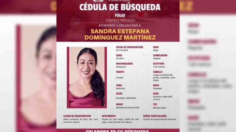 Sandra Domínguez está desaparecida desde hace 10 días.