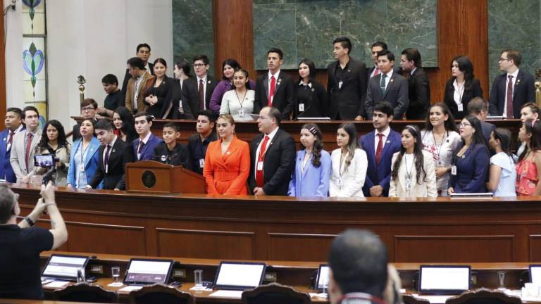 Las 20 diputadas y los 20 diputados juveniles rindieron protesta al cargo ante el Diputado Ricardo Madrid Pérez,