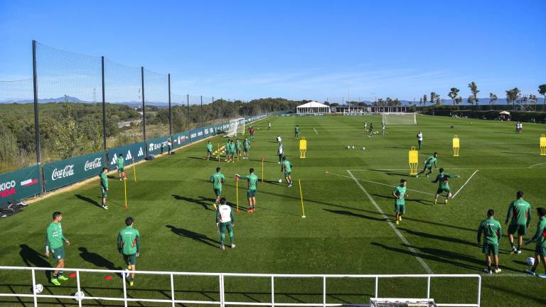 El entrenamiento del Tri este domingo en Girona.