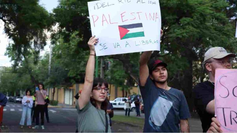 Manifestantes exigen la liberación de Palestina.