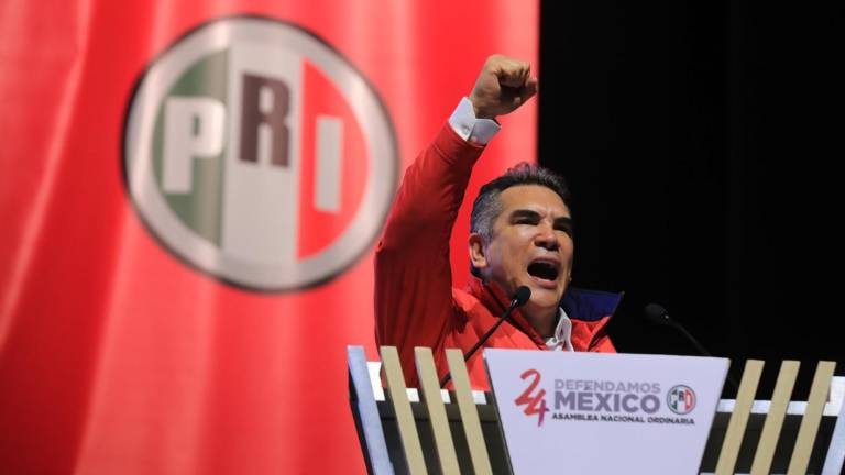 Alejandro Moreno Cárdenas, “Alito”, durante la Asamblea Nacional del PRI.