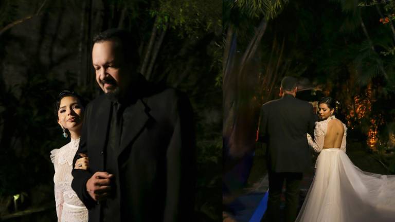 Pepe Aguilar con su hija Ángela, el día de su boda.