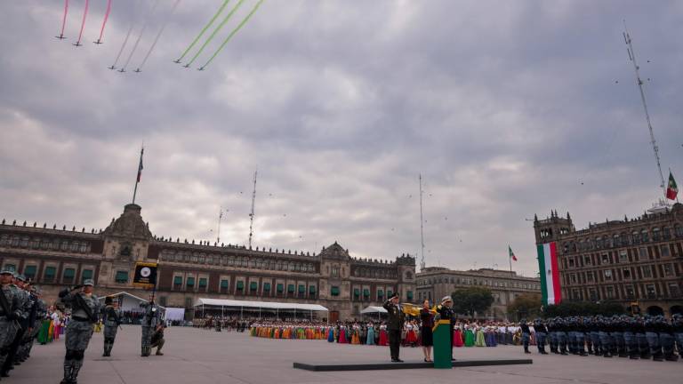 La Presidenta Claudia Sheinbaum Pardo encabeza la ceremonia del aniversario de la Revolución Mexicana.