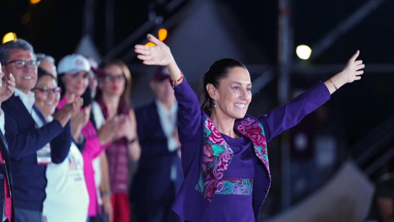 Claudia Sheinbaum durante la celebración en el Zócalo de la Ciudad de México.