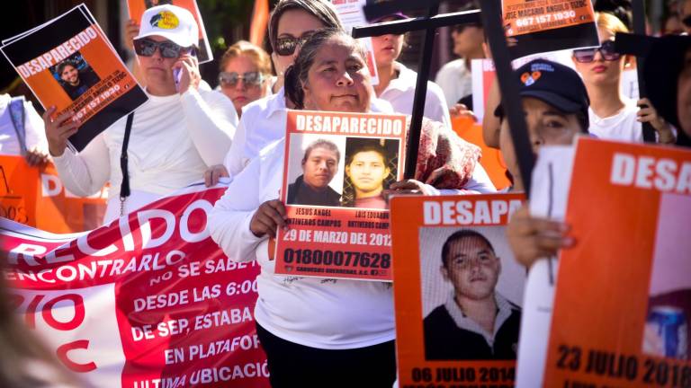 Manifestación en Culiacán por las víctimas de desapariciones, que han aumentado durante la ola de violencia en Sinaloa.