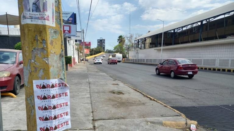 El más visible se observó en la esquina de Aquiles Serdán y Rosales.