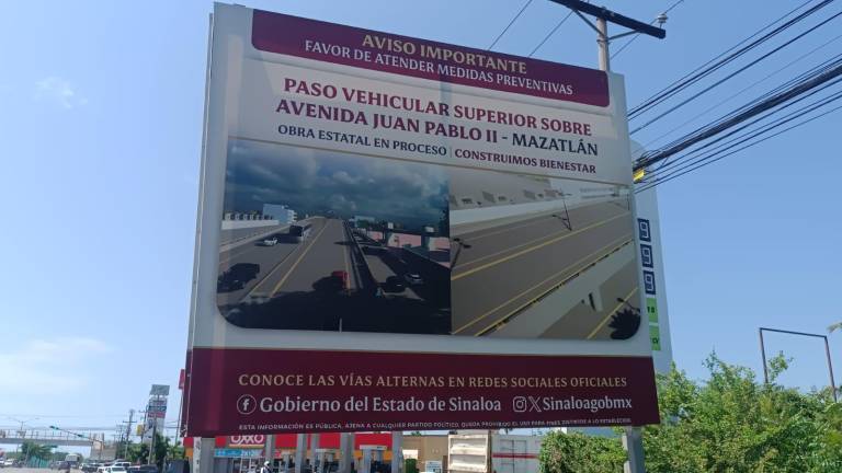 Colocan nuevos avisos en la obra del Libramiento Colosio, en Mazatlán