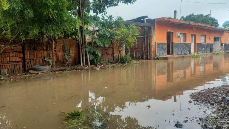 El Río de las Cañas en La Concha, Escuinapa salió de su cause por lluvias de Orlene.