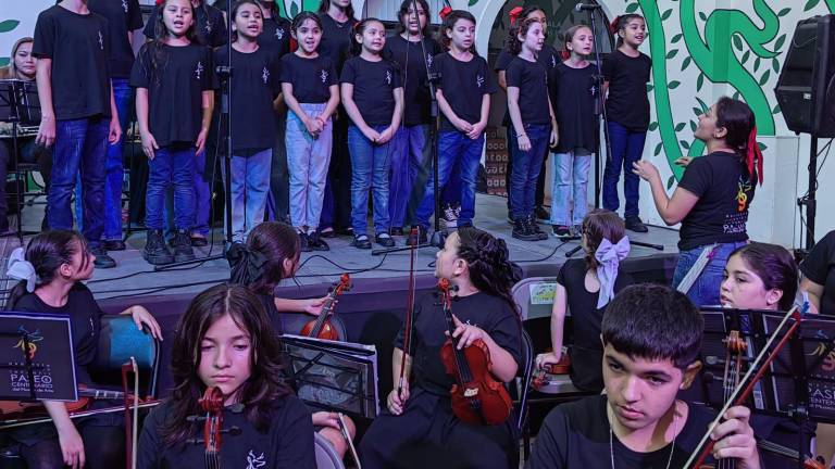 El Coro Infantil en su presentación en el concierto de aniversario.