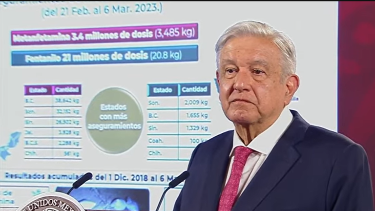 El Presidente Andrés Manuel López Obrador dice que en México no se produce fentanilo.