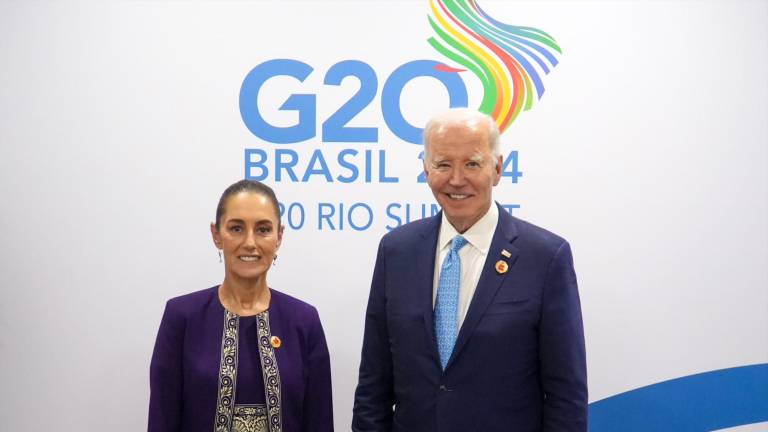 Claudia Sheinbaum y Joe Biden se reunieron en la reunión del G20, en Brasil.