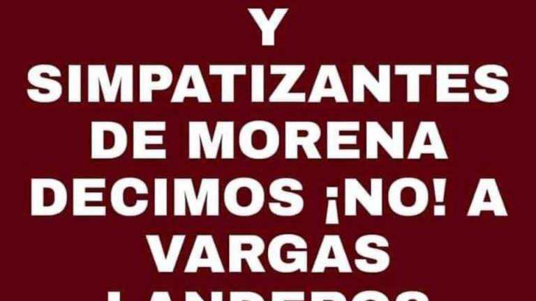 Una de las imágenes que circularon para posicionarse en contra el Vargas Landeros en Morena