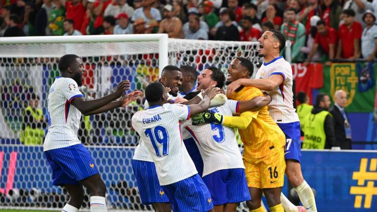 Los galos celebran su pase a semifinales.